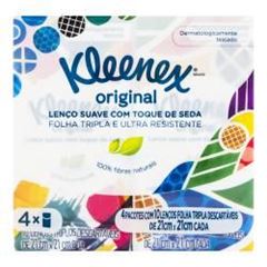 Kit Lencos de Papel Kleenex com 4 pacotes de 10 lencos