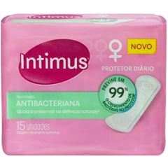 Protetor Diario Intimus Anti Bacteriano Sem Abas Sem Perfume com 15 und