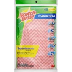 Pano Multiuso Rosa Scotch-Brite com 5 unidades