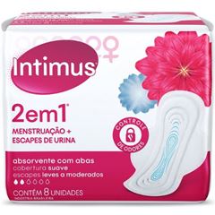 Absorvente Intimus 2 em 1 Menstruac?o + Escapes de Urina com 8 unidades