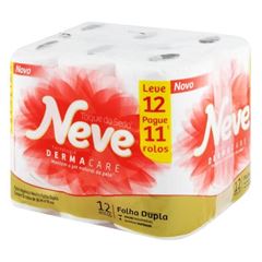 Papel Higienico Neve Neutro Toque de Seda Folha Dupla 20m com 12 und